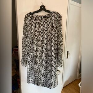 Karl Largerfield Paris Size 8 Retro Floral Long Sleeve Dress